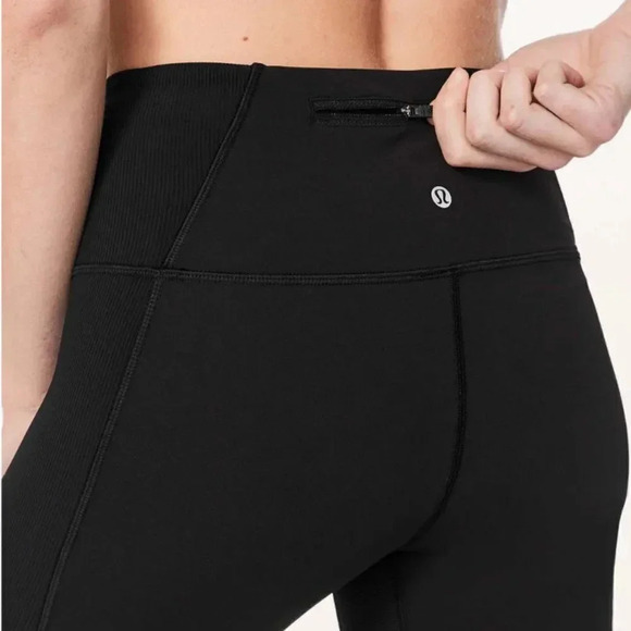 Lululemon On Your Mark  Leggings Crop 23" Cropped Pants Black W6AJFS Size 4 - Picture 2 of 9